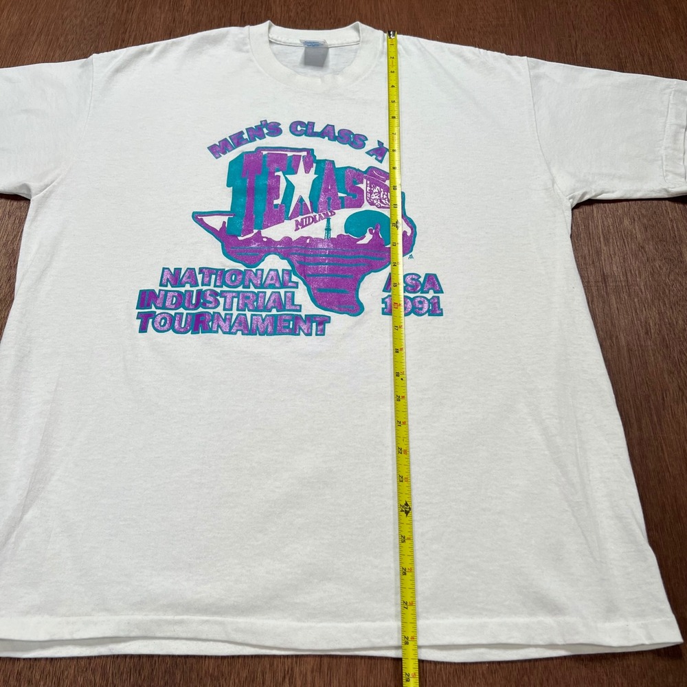 Vintage 1991 Duke Texas ASA National Industrial Tournament T-Shirt XL White - Picture 7 of 9